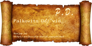 Palkovits Dávid névjegykártya