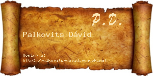 Palkovits Dávid névjegykártya